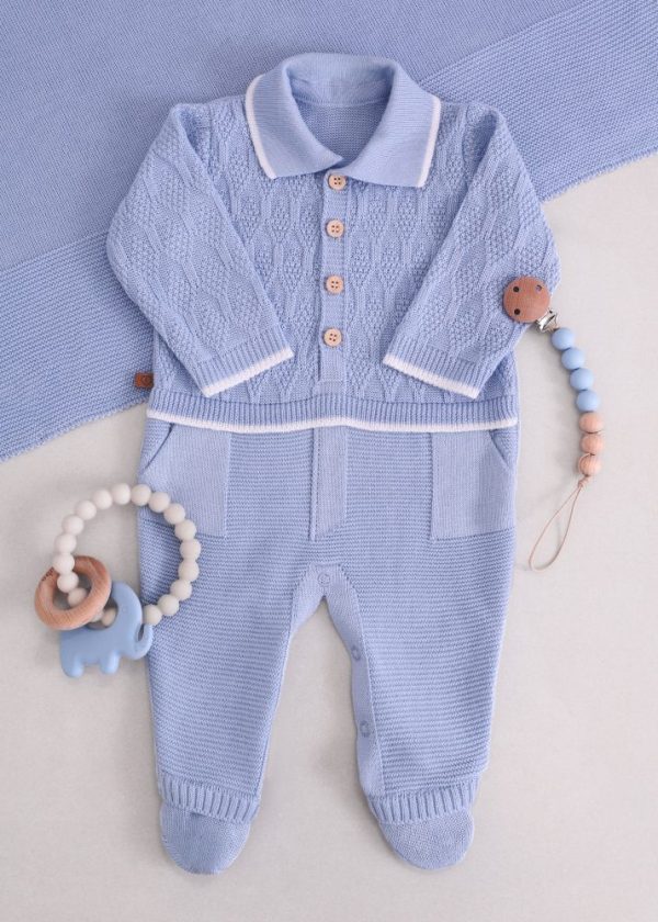 Saída Maternidade RN Azul Claro com Macacão e Manta