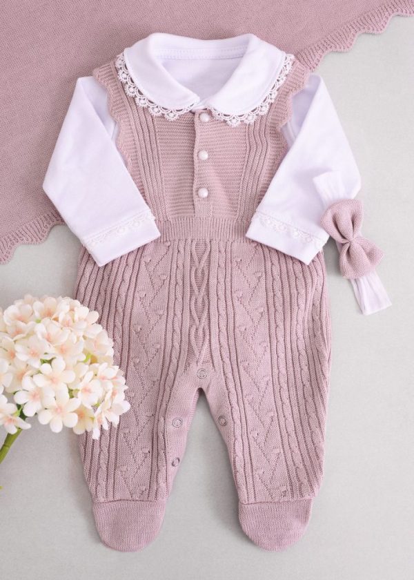 Saída Maternidade RN Nude com Jardineira, Body, Manta e Faixa