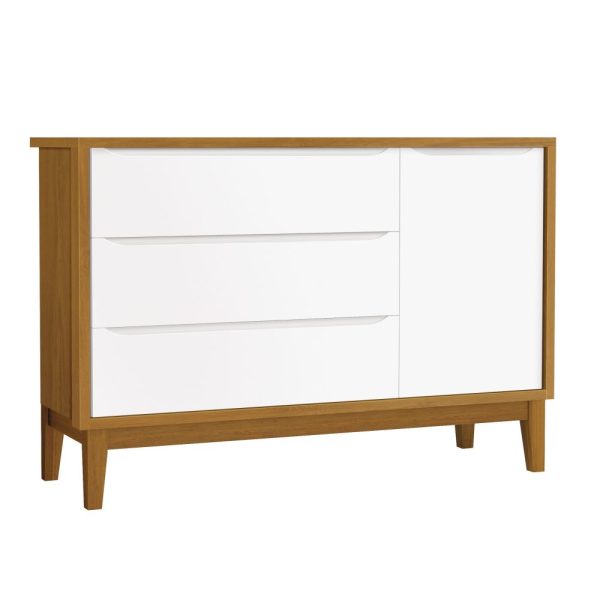 Cômoda Sapateira Classic Reller - Branco Fosco Com Savana