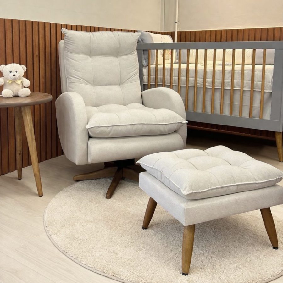 poltrona de amamentação clarice gariani baby com balanço linho