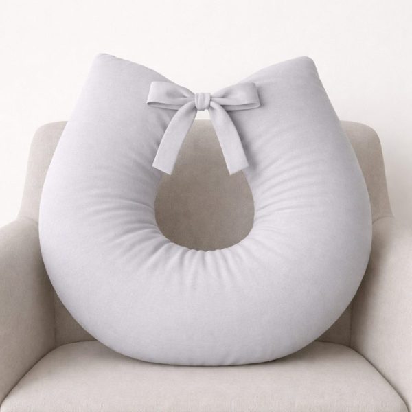 Almofada de Amamentação Dupla Face Linho - Cinza