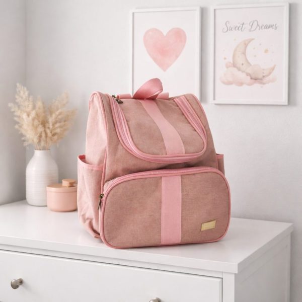 Mochila Maternidade - Linho Rosa