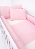 Kit Berço Glamour Doce Sonho com 9 peças - Rosa Claro