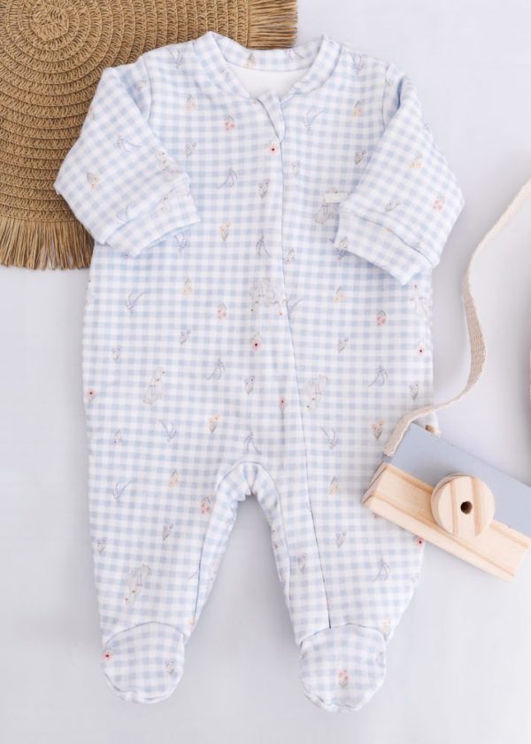 Macacão De Suedine E Microsoft Doce Campo Xadrez - Hug