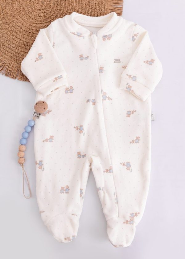 Macacão Fleece Luxo Estampado Urso Amigo - Hug