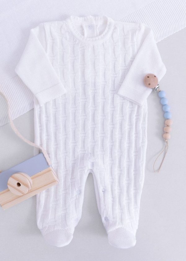 Saída Maternidade RN Off White com Macacão e Manta