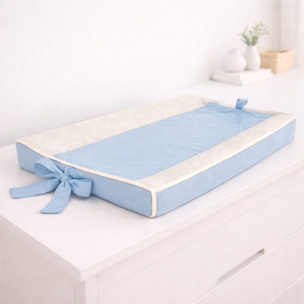 Trocador de Bebê Anatômico Linho com Azul