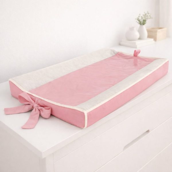 Trocador de Bebê Anatômico Linho com Rose