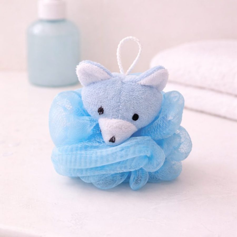 Esponja de Banho Bebê - Urso Azul