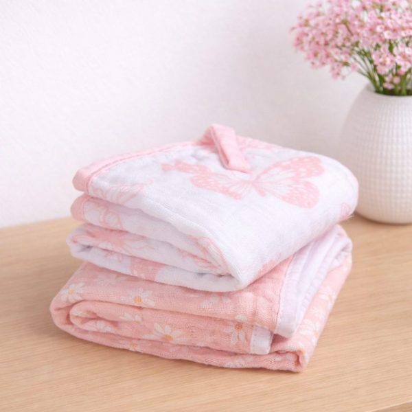 Fralda De Boca em Algodão Com Prendedor De Chupeta - Margaridas