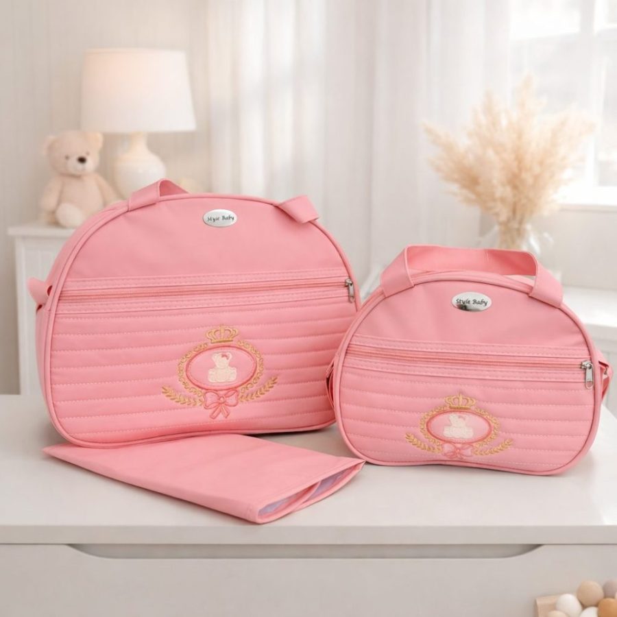 Kit Bolsa Maternidade - 3 Peças Rosa