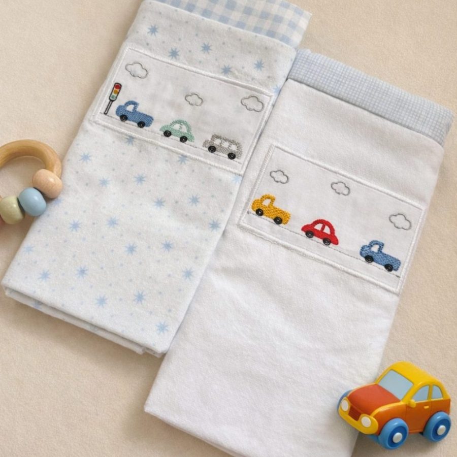 cueiro manta bebê flanelado bordado papi - carros