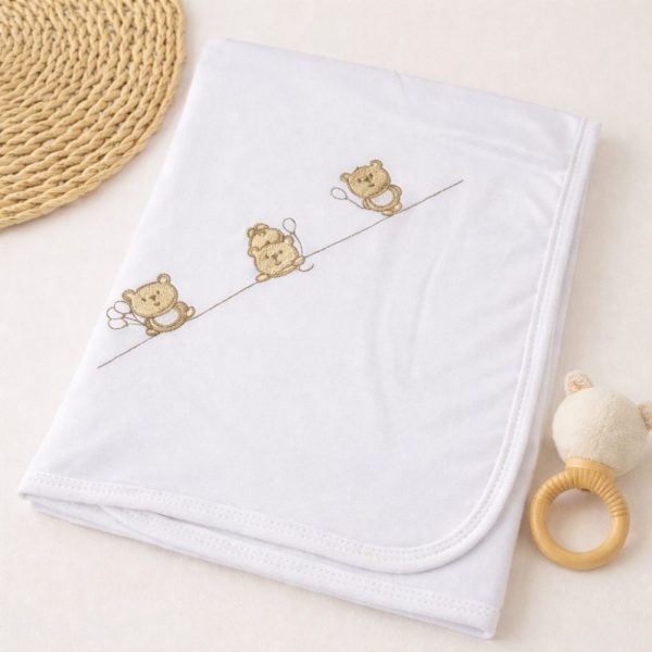 Manta Suedine Bordado Papi 100% Algodão - Ted Balão