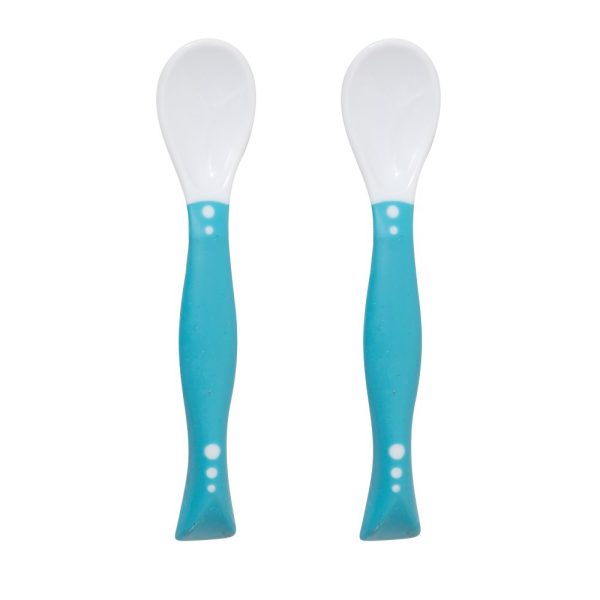 Kit Colheres Infantis Clingo Dobrável de Silicone Azul
