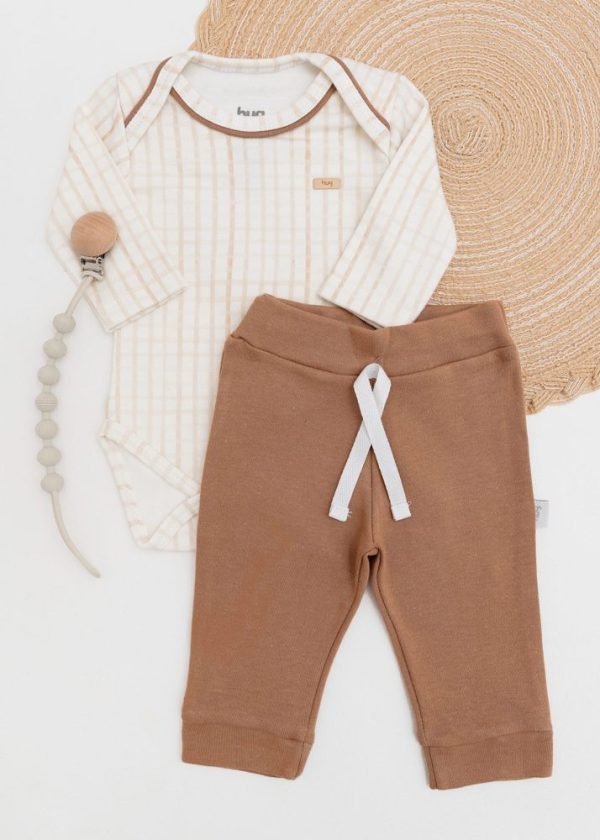 Conjunto Hug Body Longo com Calça Culote Marrom Café