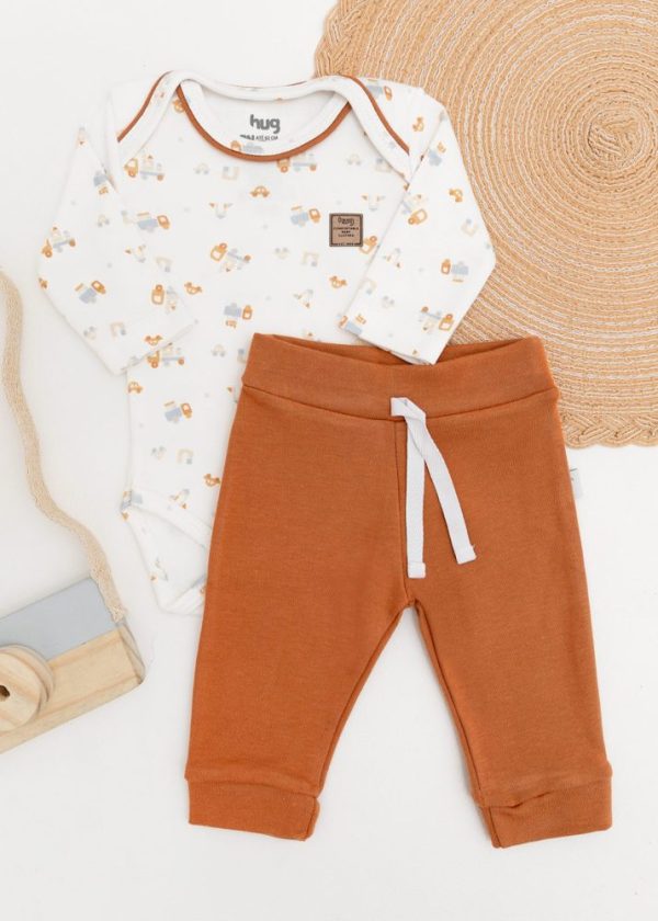 Conjunto Hug Body Longo com Calça Culote Terracota