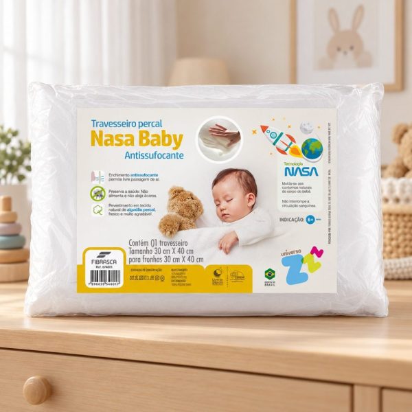 Travesseiro Percal Nasa Baby Antissufocante +6m - Fibrasca